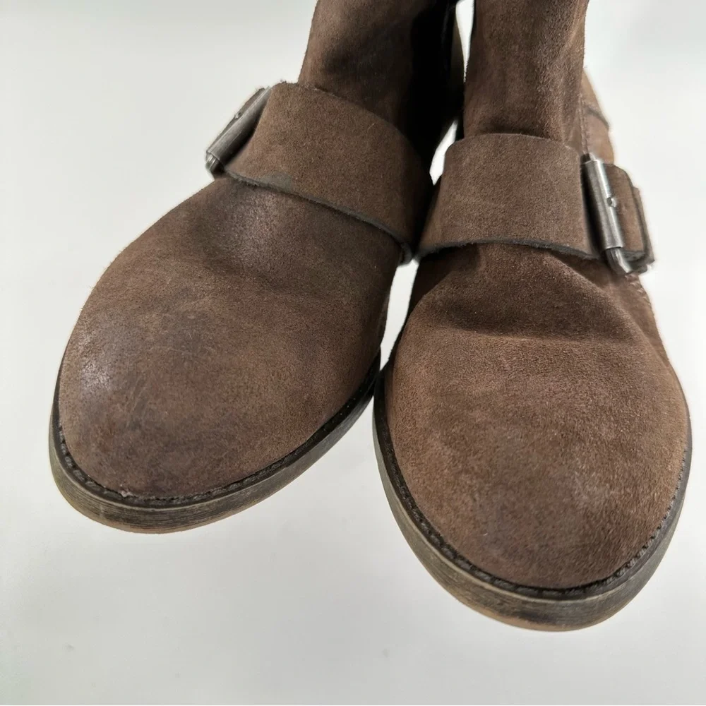 Nine West vintage America Vasabady ankle booties 10.5 brown suede western boots